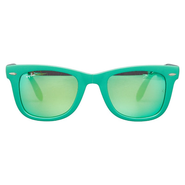 レイバン フォールディング 折りたたみ サングラス RB4105 グリーン プラスチック レディース Ray-Ban 【中古】