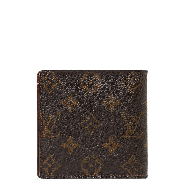 ルイ ヴィトン モノグラム ポルトフォイユ マルコ 二つ折り財布 M61675 ブラウン PVC レザー レディース LOUIS VUITTON 【中古】