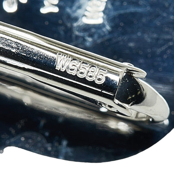 ジュネ K18WG ホワイトゴールド K14WG ホワイトゴールド サファイア0.57ct ダイヤ0.20ct イヤリング レディース JUNE 【中古】