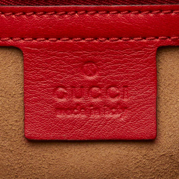 グッチ GGスプリーム チェーン ショルダーバッグ 409486 ベージュ レッド ピンク PVC レザー レディース GUCCI 【中古】