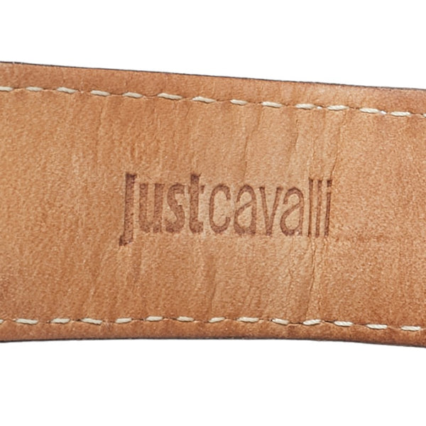 ジャストカヴァリ 腕時計 1G064 クオーツ ブラウン文字盤 ステンレススチール レザー メンズ Just Cavalli 【中古】