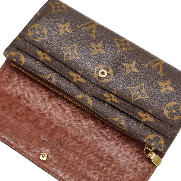 ルイ ヴィトン モノグラム ポルトフォイユ サラ 長財布 M61734 ブラウン PVC レザー レディース LOUIS VUITTON 【中古】