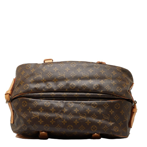 ルイ ヴィトン モノグラム ソミュール43 斜め掛け ショルダーバッグ M42252 ブラウン PVC レザー レディース LOUIS VUITTON 【中古】