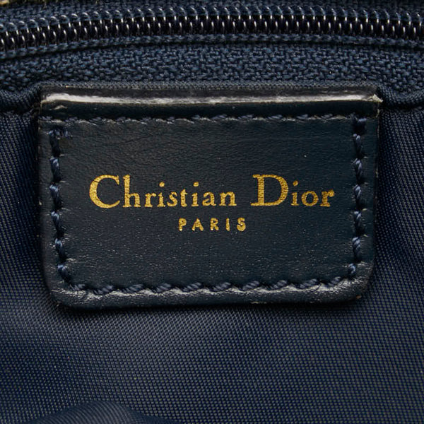 ディオール トロッター トートバッグ ネイビー キャンバス レザー レディース Dior 【中古】