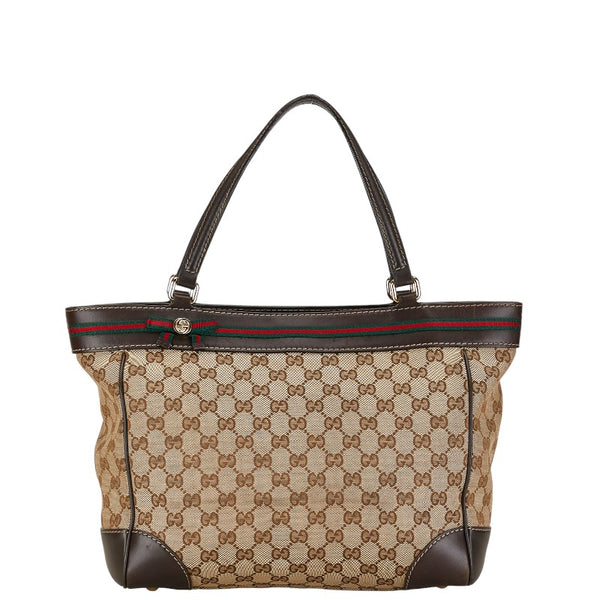 グッチ GGキャンバス シェリーライン メイフェア トートバッグ ハンドバッグ 257061 ベージュ キャンバス レザー レディース GUCCI 【中古】