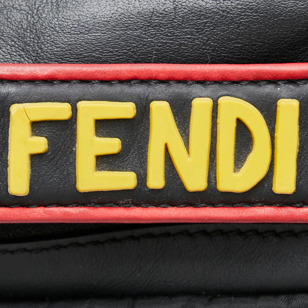 フェンディ モンスターアイ ロゴ FANTASTIC FENDI ハンドバッグ ショルダーバッグ 2WAY 7VA411 ブラック レザー ナイロン レディース FENDI 【中古】