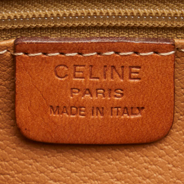 セリーヌ マカダム ハンドバッグ ブラウン PVC レザー レディース CELINE 【中古】