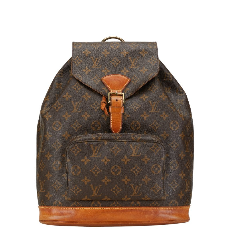 ルイ ヴィトン モノグラム モンスリGM リュック バックパック M51135 ブラウン PVC レザー レディース LOUIS VUITTON 【中古】