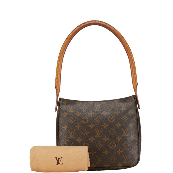 ルイ ヴィトン モノグラム ルーピングMM ショルダーバッグ ハンドバッグ M51146 ブラウン PVC レザー レディース LOUIS VUITTON 【中古】