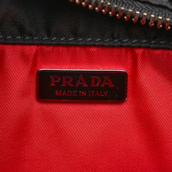 プラダ 三角ロゴプレート カーゴ スモール トートバッグ ショルダーバッグ 2WAY 1BG270 ブラック ナイロン レザー レディース PRADA 【中古】