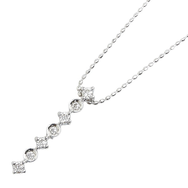 K18WG ホワイトゴールド ダイヤ0.2ct ネックレス レディース 【中古】