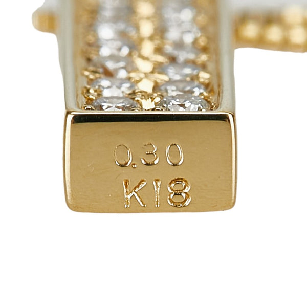 K18YG イエローゴールド ダイヤ0.3ct ネックレス レディース 【中古】