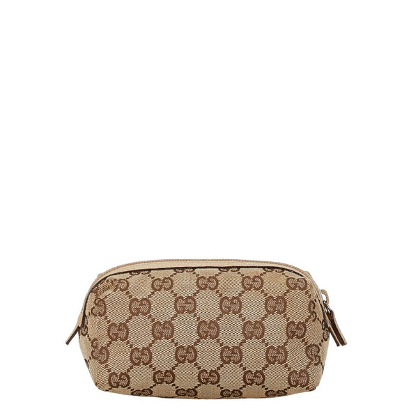 グッチ GGキャンバス ポーチ 29596 ベージュ キャンバス レザー レディース GUCCI 【中古】