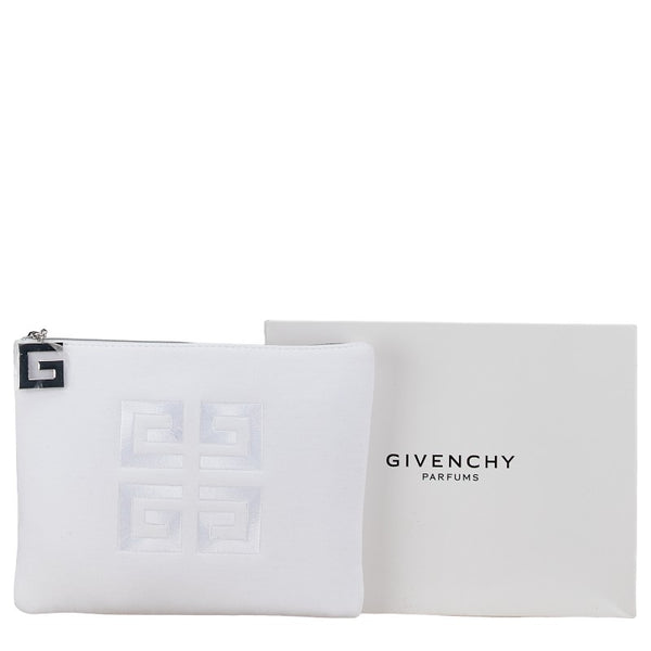 ジバンシー ロゴ コスメポーチ ホワイト ポリエステル レディース Givenchy 【中古】