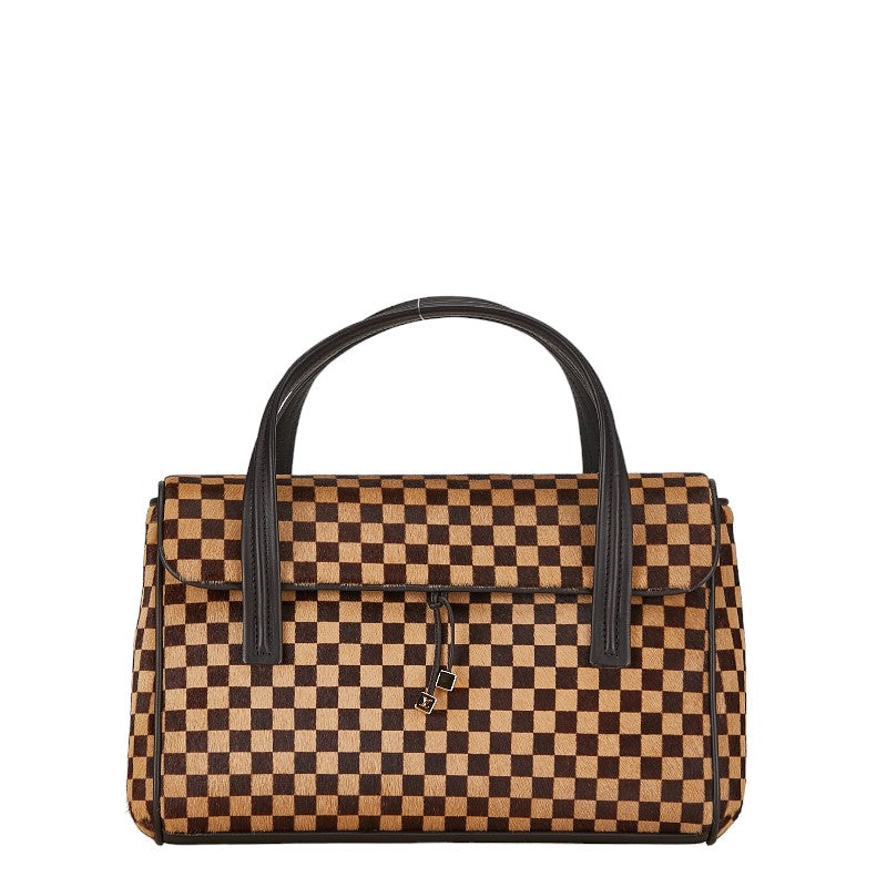 ルイ ヴィトン ダミエ ソバージュ ライオン ハンドバッグ M92131 ブラウン ベージュ ハラコ レザー レディース LOUIS VUITTON 【中古】