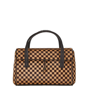 ルイ ヴィトン ダミエ ソバージュ ライオン ハンドバッグ M92131 ブラウン ベージュ ハラコ レザー レディース LOUIS VUITTON 【中古】