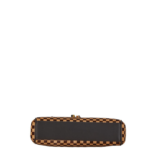 ルイ ヴィトン ダミエ ソバージュ ライオン ハンドバッグ M92131 ブラウン ベージュ ハラコ レザー レディース LOUIS VUITTON 【中古】