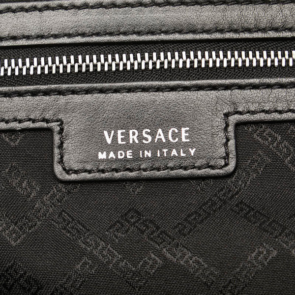 ヴェルサーチェ メデューサー ハンドバッグ ブラック レザー レディース VERSACE 【中古】