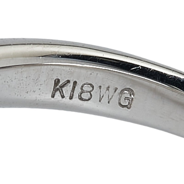 ノーブランド K18WG ホワイトゴールド ダイヤ0.06ct 赤サンゴ7.9mm ブラックシェル リング 指輪 レディース no brand 10.5号 【中古】