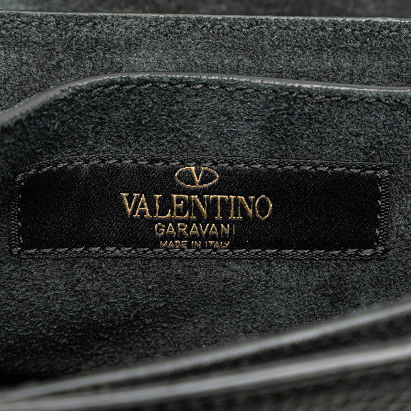 ヴァレンチノ ロックスタッズ チェーン ショルダーバッグ ブラック マルチカラー レザー レディース Valentino 【中古】