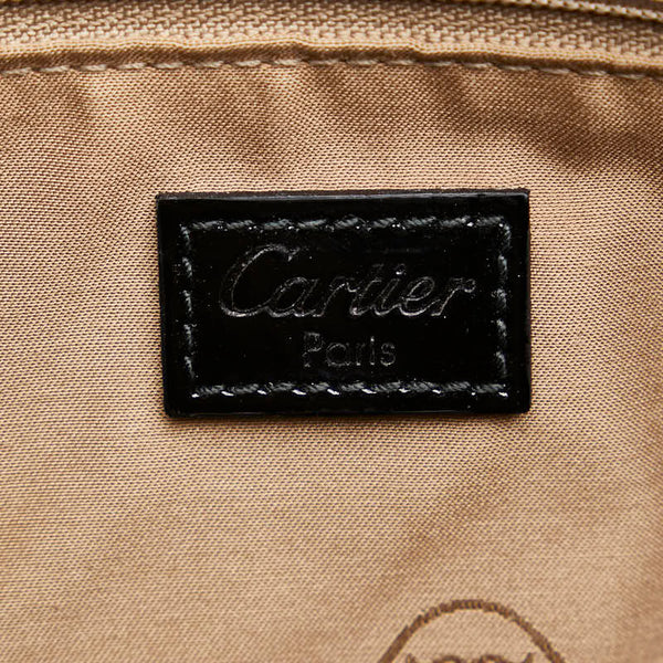 カルティエ マストライン トートバッグ ハンドバッグ ブラック エナメル レディース CARTIER 【中古】