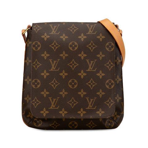 ルイ ヴィトン モノグラム ミュゼットサルサ ショート ショルダーバッグ M52528 ブラウン PVC レザー レディース LOUIS VUITTON 【中古】