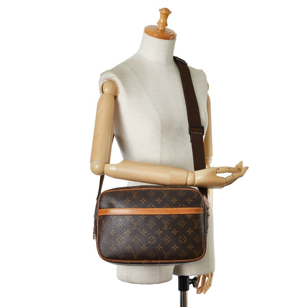 ルイ ヴィトン モノグラム リポーターPM 斜め掛け ショルダーバッグ M45254 ブラウン PVC レザー レディース LOUIS VUITTON 【中古】