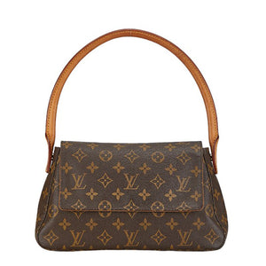 ルイ ヴィトン モノグラム ミニルーピング ハンドバッグ M51147 ブラウン PVC レザー レディース LOUIS VUITTON 【中古】