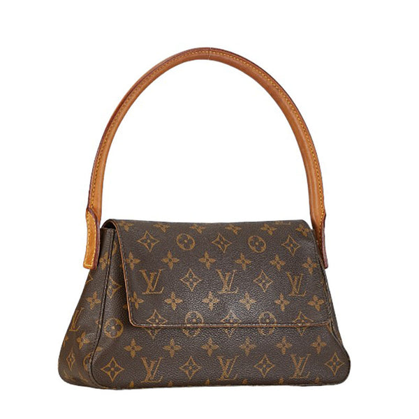 ルイ ヴィトン モノグラム ミニルーピング ハンドバッグ M51147 ブラウン PVC レザー レディース LOUIS VUITTON 【中古】