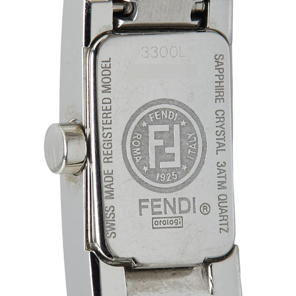 フェンディ ダイヤベゼル 腕時計 3300L クオーツ ブラック文字盤 ステンレススチール レディース FENDI 【中古】