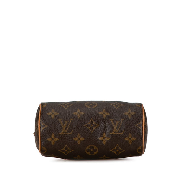 ルイ ヴィトン モノグラム ミニ スピーディ ハンドバッグ M41534 ブラウン PVC レザー レディース LOUIS VUITTON 【中古】