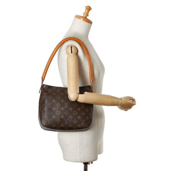 ルイ ヴィトン モノグラム ルーピングMM ショルダーバッグ M51146 ブラウン PVC レザー レディース LOUIS VUITTON 【中古】