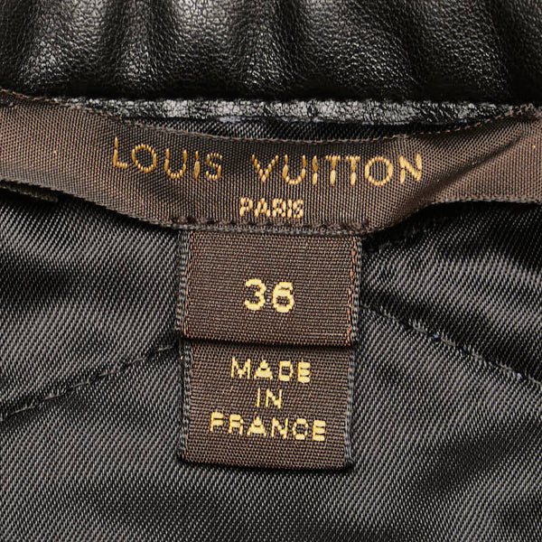 ルイ ヴィトン ロゴ サイズ36 ブルー ホワイト ブラック コットン レザー レディース LOUIS VUITTON 【中古】