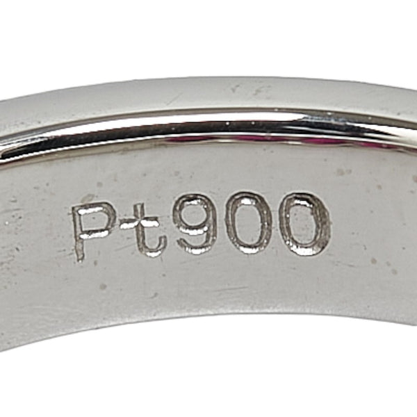 Pt900 プラチナ ルビー0.9ct 一文字 リング 指輪 レディース 10号 【中古】