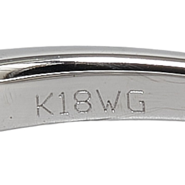 K18WG ホワイトゴールド サファイア0.33ct ダイヤ0.1ct リング 指輪 レディース 13号 【中古】