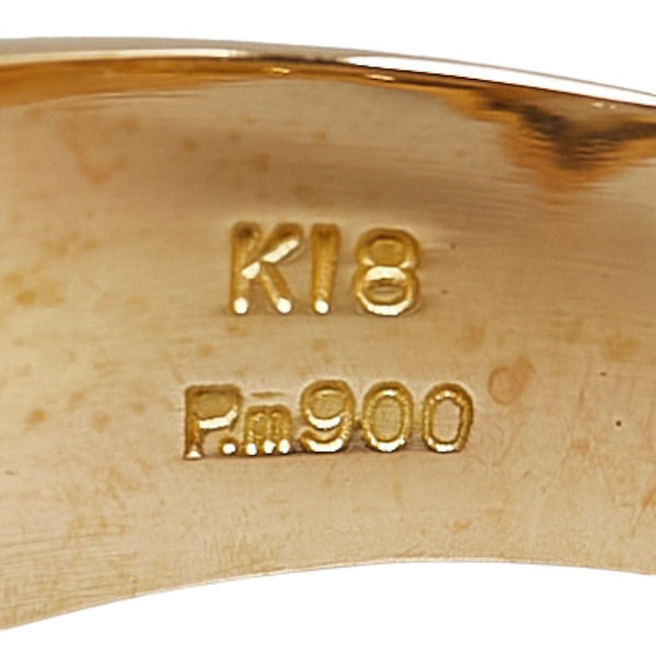 Pt900 プラチナ K18YG イエローゴールド K18PG ピンクゴールド ダイヤ0.14ct リング 指輪 レディース 13号 【中古】