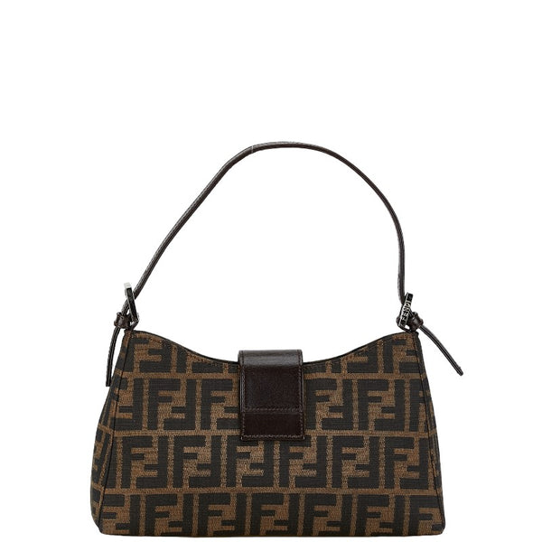 フェンディ ズッカ ワンショルダーバッグ ハンドバッグ ブラウン キャンバス レザー レディース FENDI 【中古】