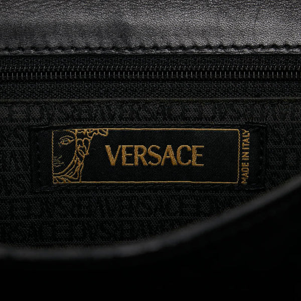 ヴェルサーチェ メデューサ ショルダーバッグ ブラック レザー レディース VERSACE 【中古】