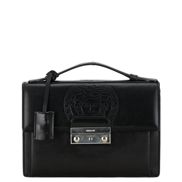 ヴェルサーチェ メデューサ ショルダーバッグ ブラック レザー レディース VERSACE 【中古】