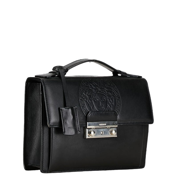 ヴェルサーチェ メデューサ ショルダーバッグ ブラック レザー レディース VERSACE 【中古】