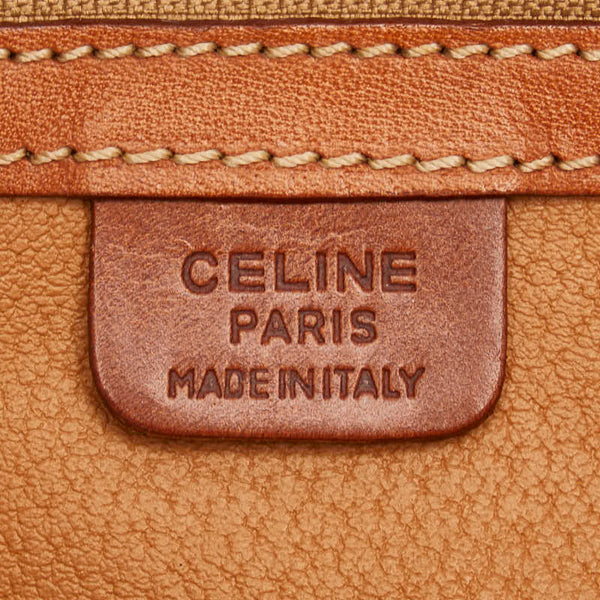 セリーヌ マカダム ハンドバッグ ブラウン PVC レザー レディース CELINE 【中古】