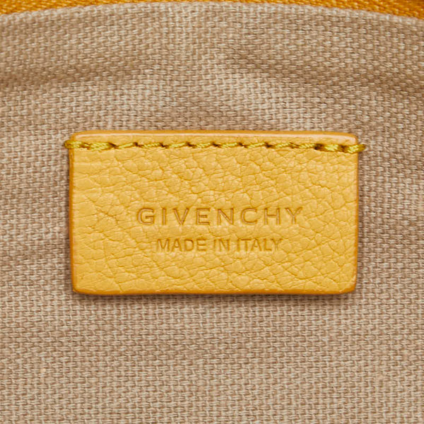 ジバンシー ロゴ クラッチバッグ セカンドバッグ TE0134 イエロー レザー レディース Givenchy 【中古】