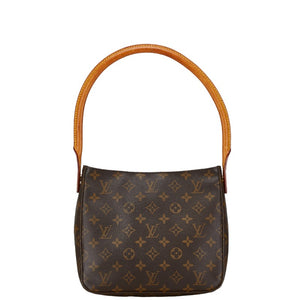 ルイ ヴィトン モノグラム ルーピングMM ショルダーバッグ ハンドバッグ M51146 ブラウン PVC レザー レディース LOUIS VUITTON 【中古】