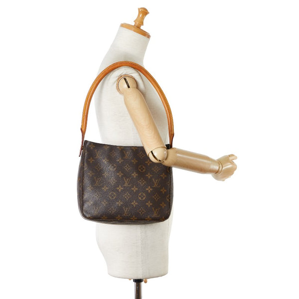 ルイ ヴィトン モノグラム ルーピングMM ショルダーバッグ ハンドバッグ M51146 ブラウン PVC レザー レディース LOUIS VUITTON 【中古】