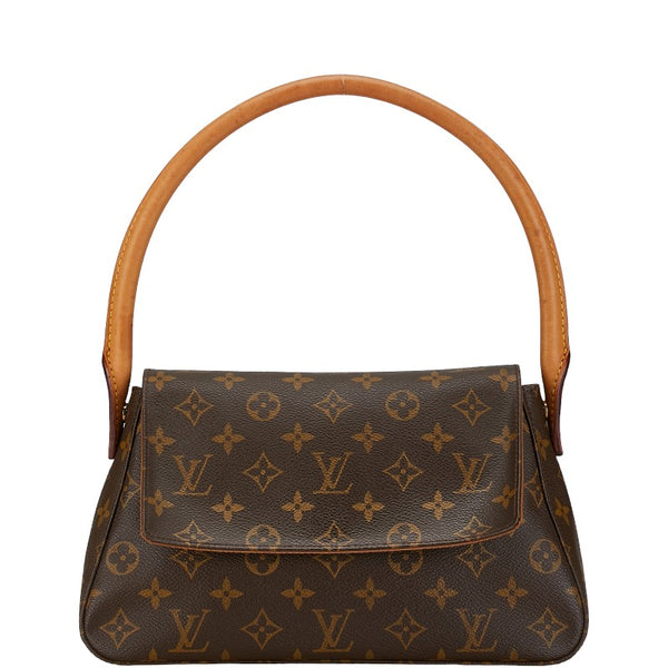 ルイ ヴィトン モノグラム ミニルーピング ショルダーバッグ ハンドバッグ M51147 ブラウン PVC レザー レディース LOUIS VUITTON 【中古】