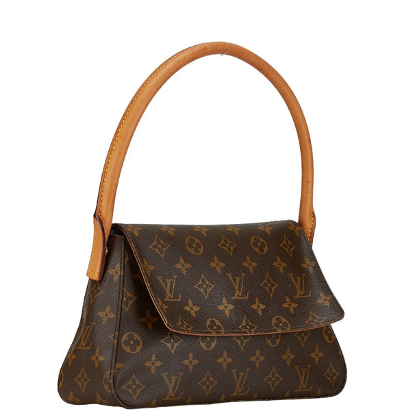 ルイ ヴィトン モノグラム ミニルーピング ショルダーバッグ ハンドバッグ M51147 ブラウン PVC レザー レディース LOUIS VUITTON 【中古】