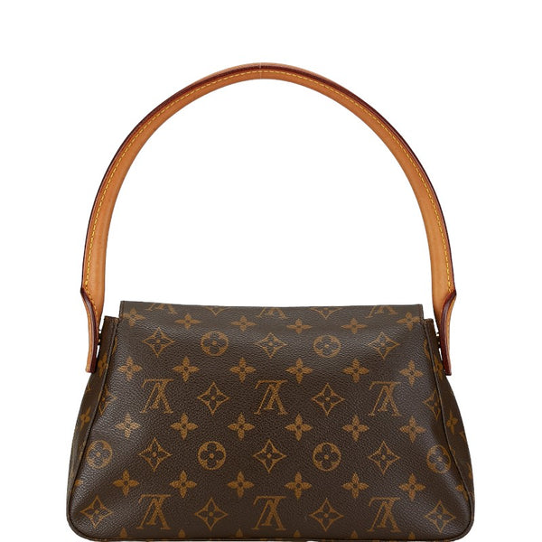 ルイ ヴィトン モノグラム ミニルーピング ショルダーバッグ ハンドバッグ M51147 ブラウン PVC レザー レディース LOUIS VUITTON 【中古】