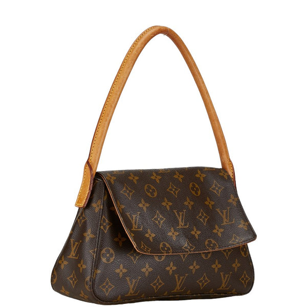 ルイ ヴィトン モノグラム ミニルーピング ショルダーバッグ ハンドバッグ M51147 ブラウン PVC レザー レディース LOUIS VUITTON 【中古】