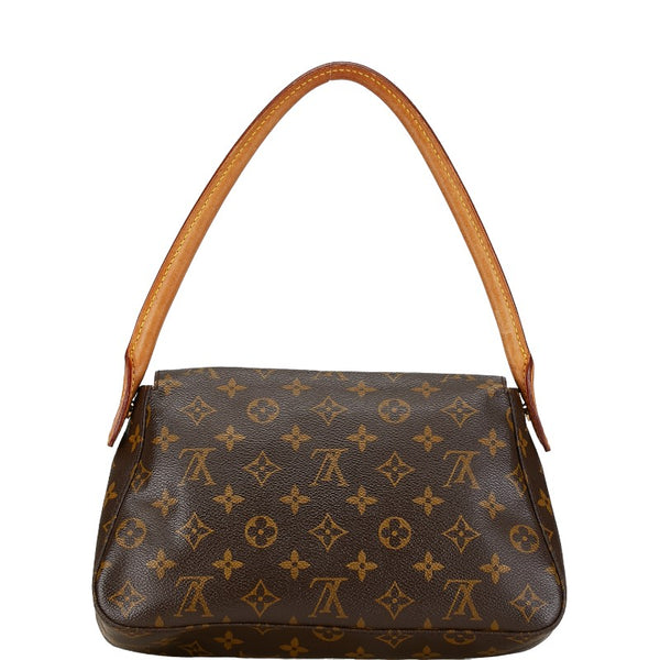 ルイ ヴィトン モノグラム ミニルーピング ショルダーバッグ ハンドバッグ M51147 ブラウン PVC レザー レディース LOUIS VUITTON 【中古】