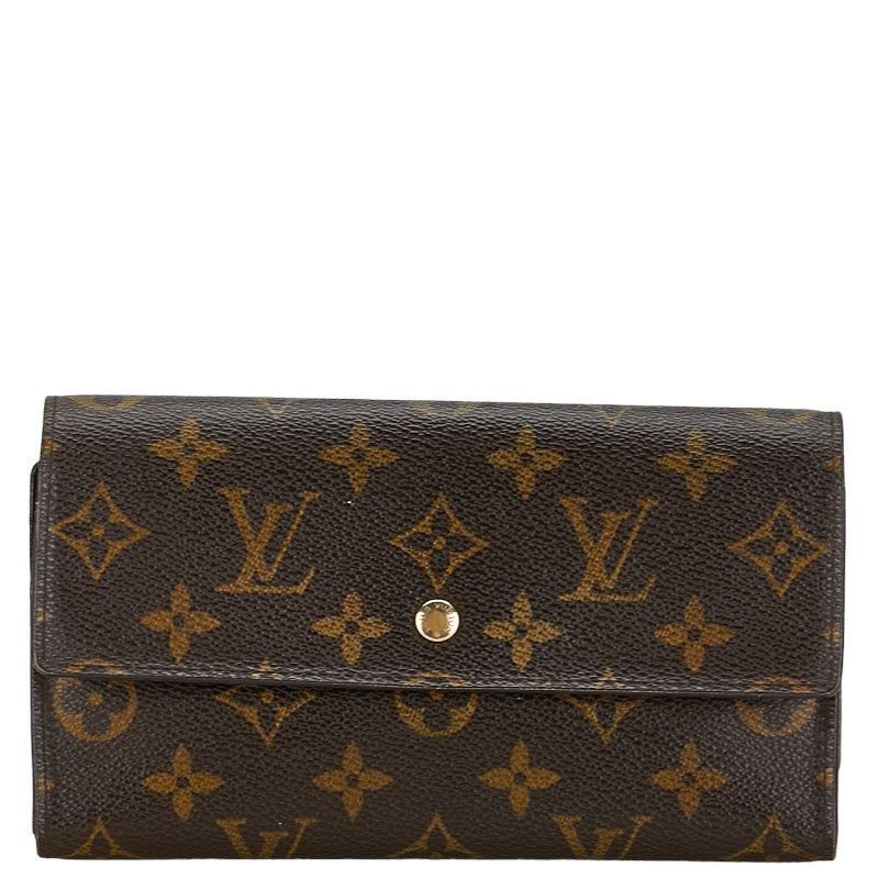 ルイ ヴィトン モノグラム ポルトフォイユ インターナショナル 長財布 M61217 ブラウン PVC レザー レディース LOUIS VUITTON 【中古】